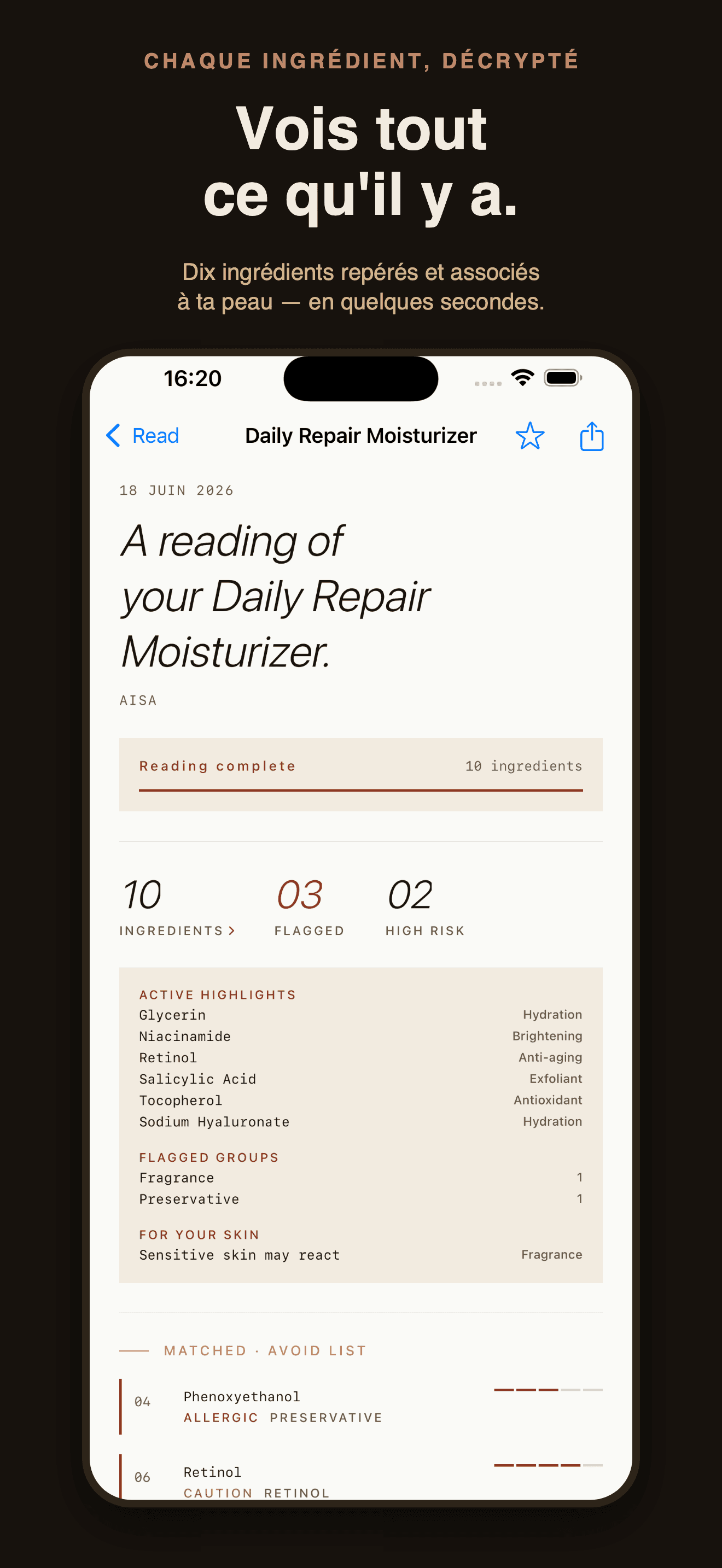 CosmeticLens-Décrypte l'INCI — 1