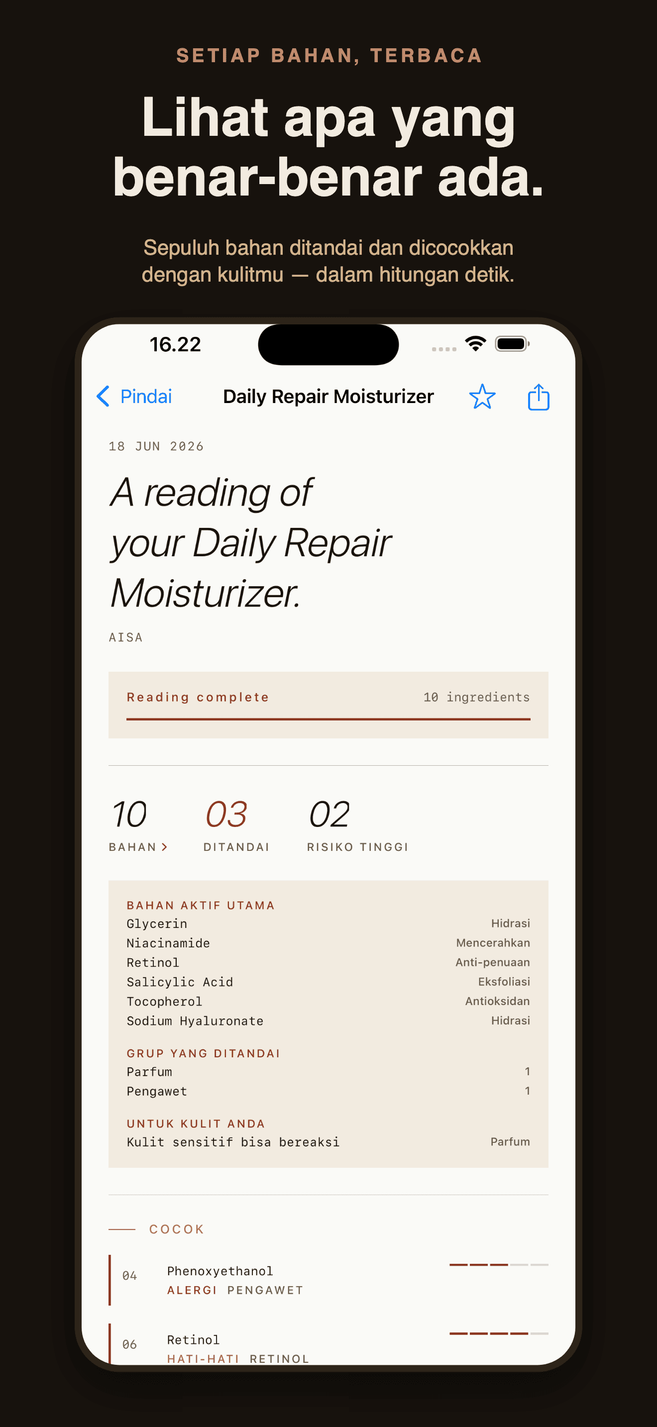 CosmeticLens-Analisa Bahan — 1