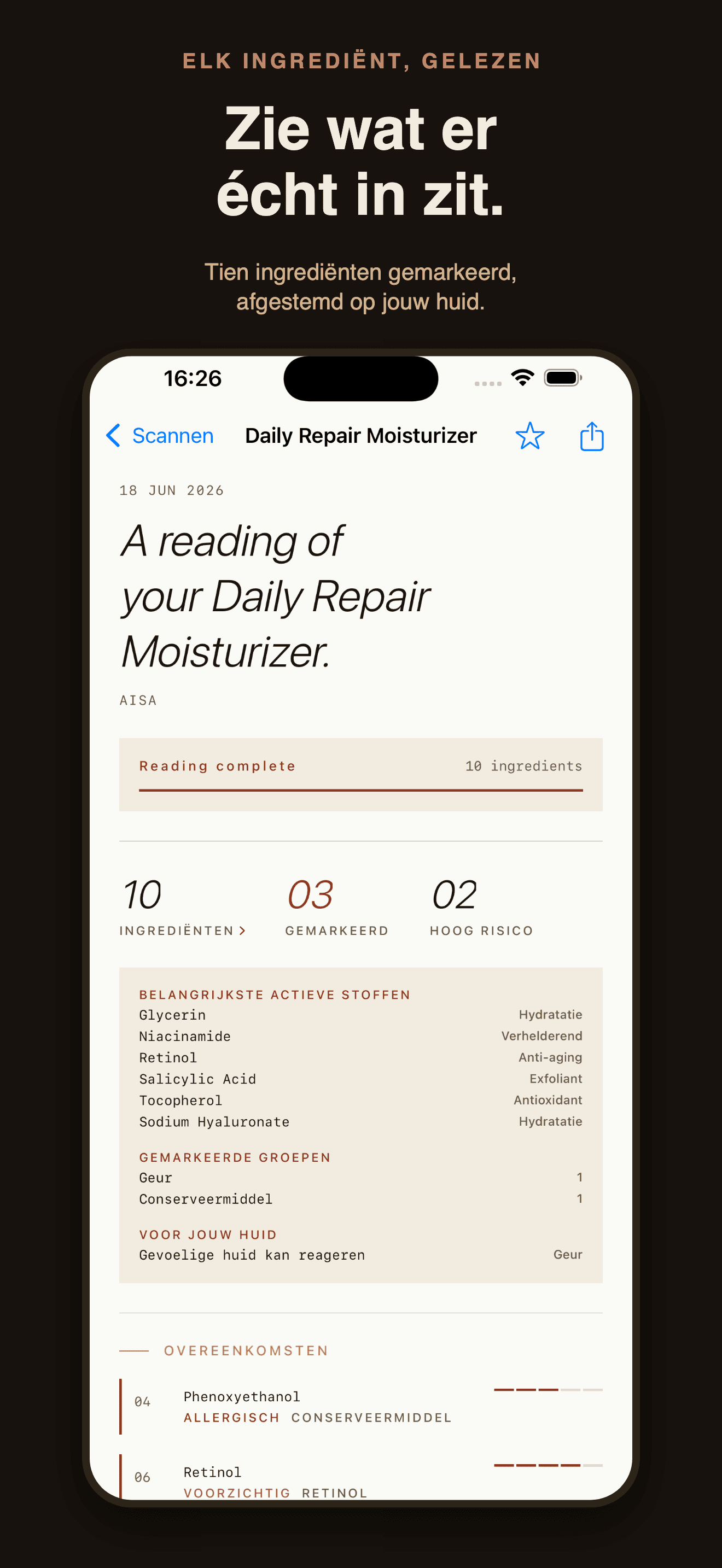 CosmeticLens-INCI ontcijferen — 1
