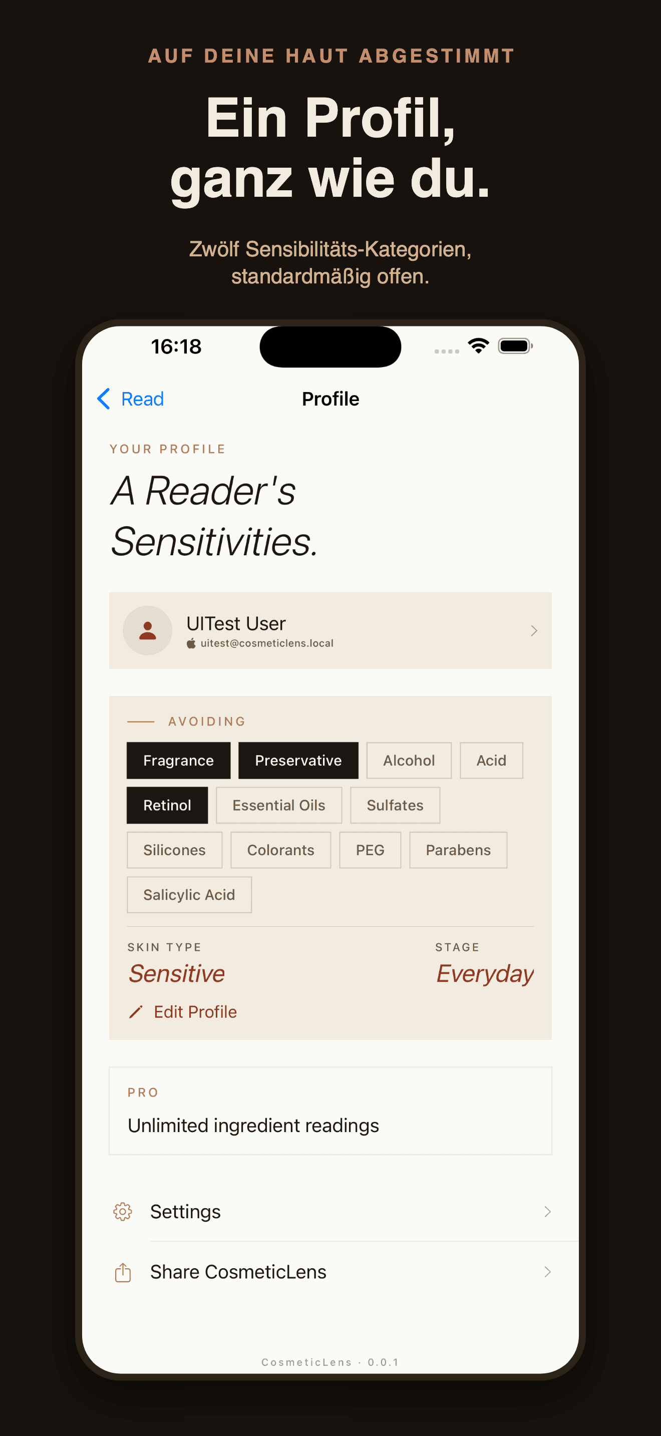CosmeticLens-INCI Analyse — 3