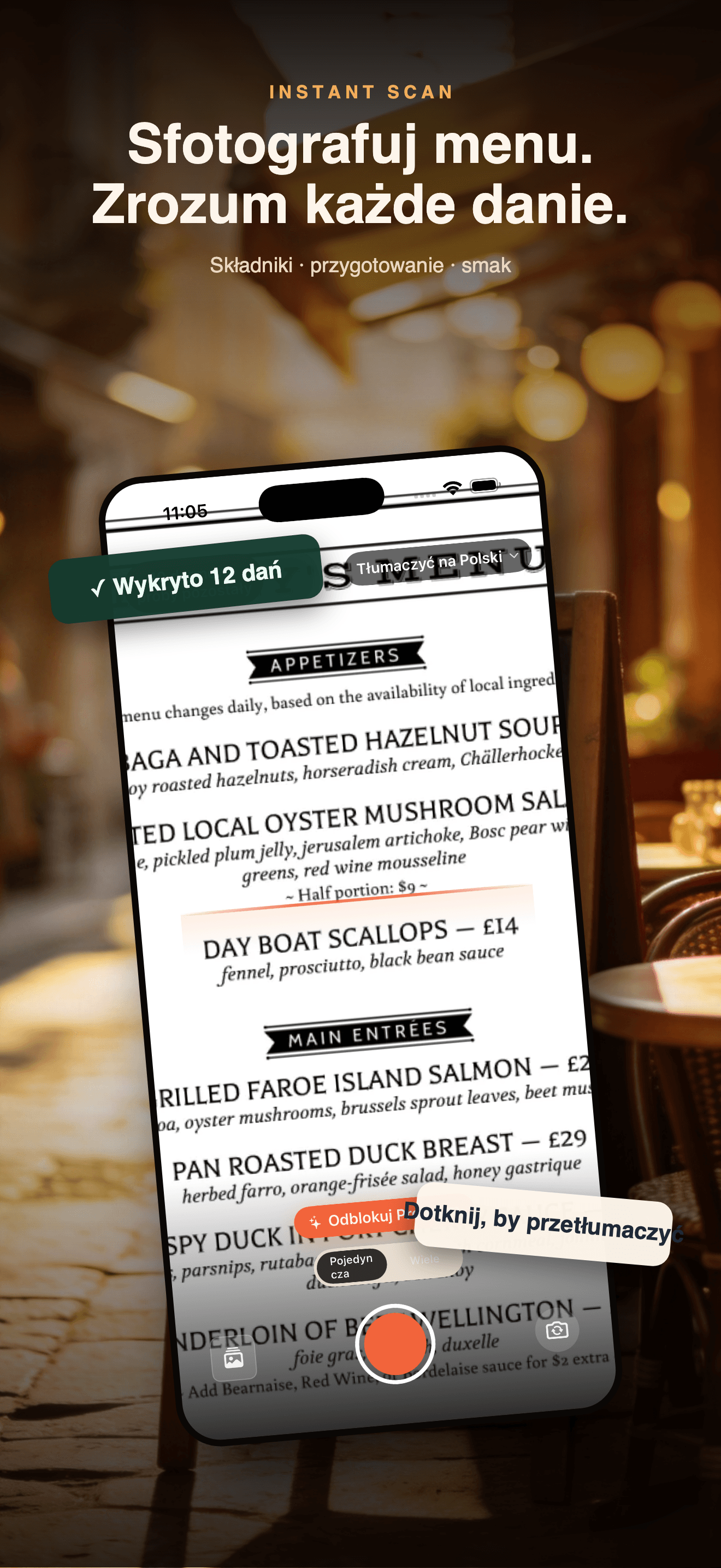 MenuLens-Tłumacz menu i dania — 2