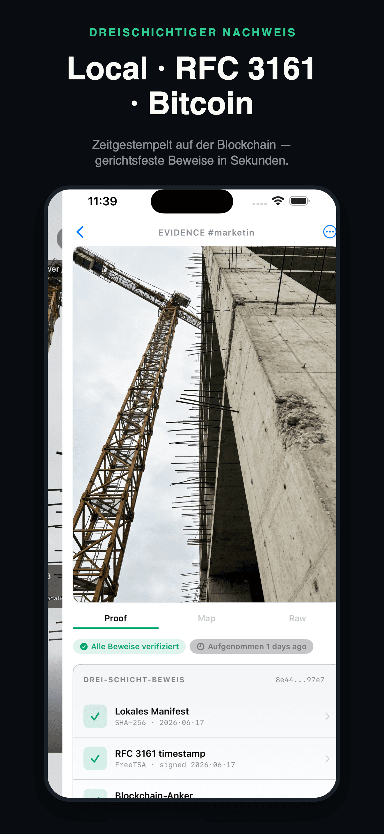 ProofLens-Gerichtsfeste Fotos — 2