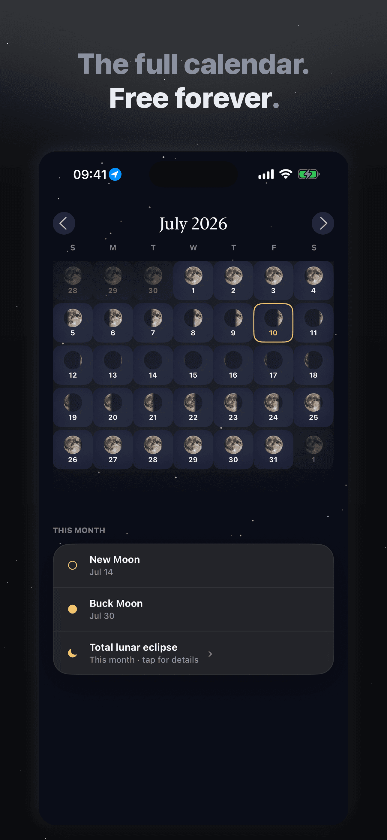 Selene-Moon Phases & Calendar — 3