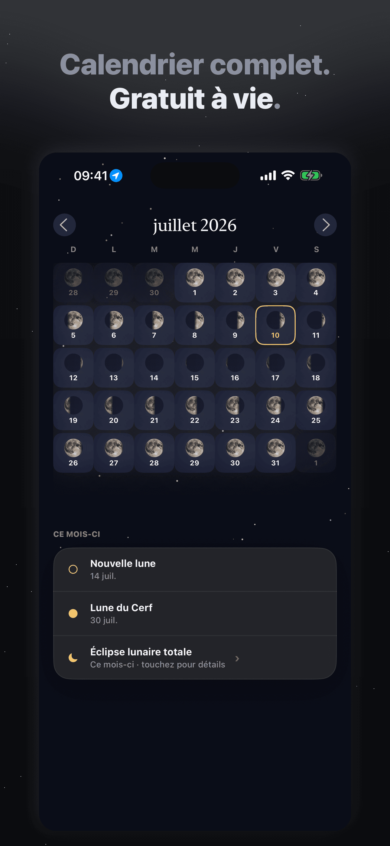 Selene-Phases, Calendrier Lune — 3