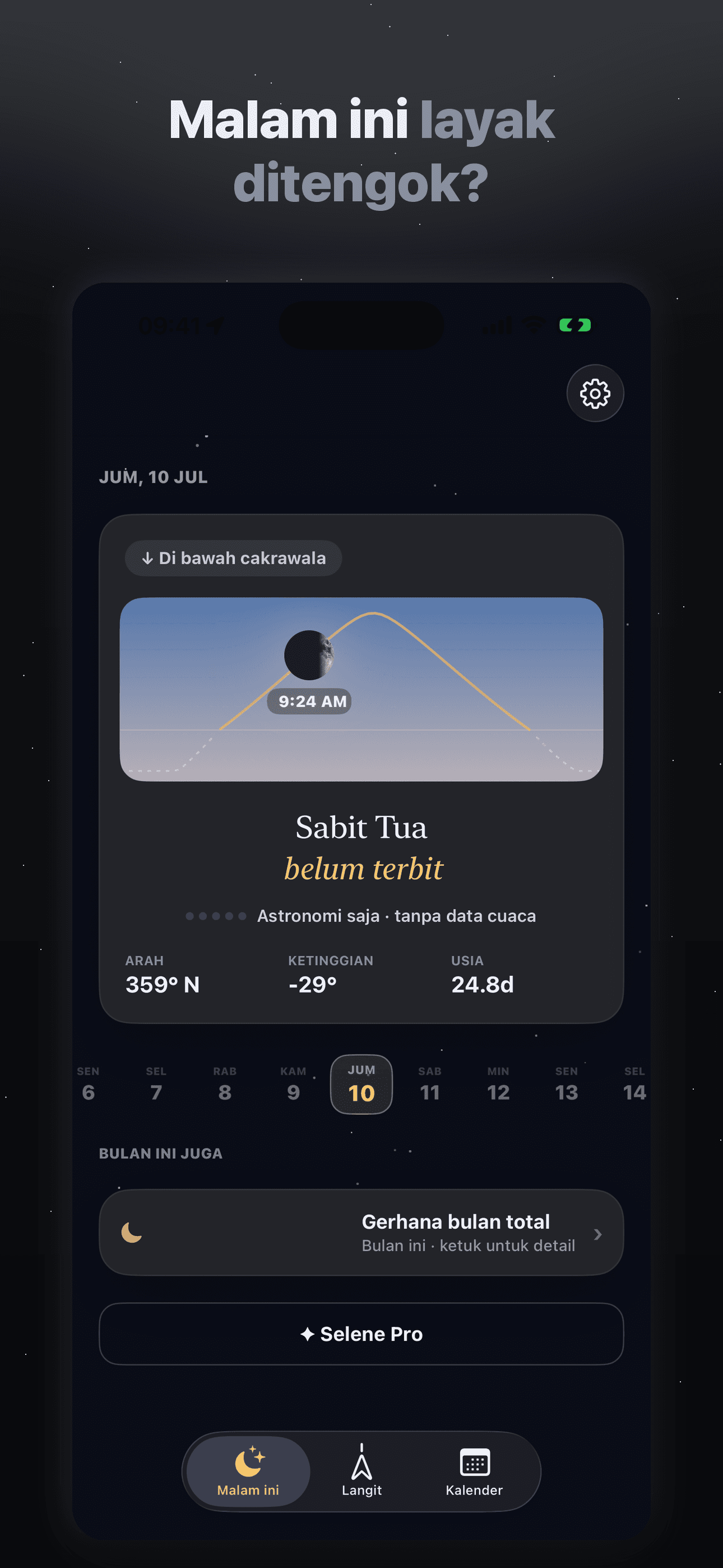 Selene-Fase Bulan & Kalender — 1