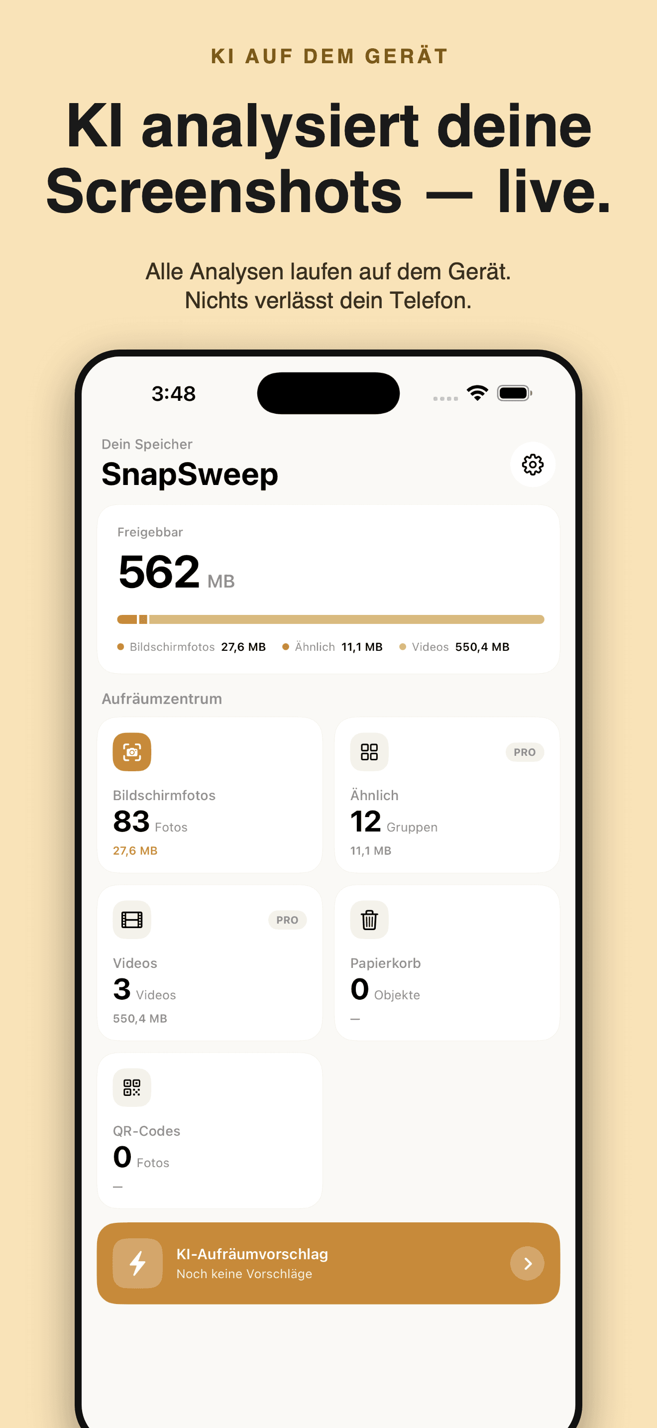 SnapSweep-Speicher freigeben — 1