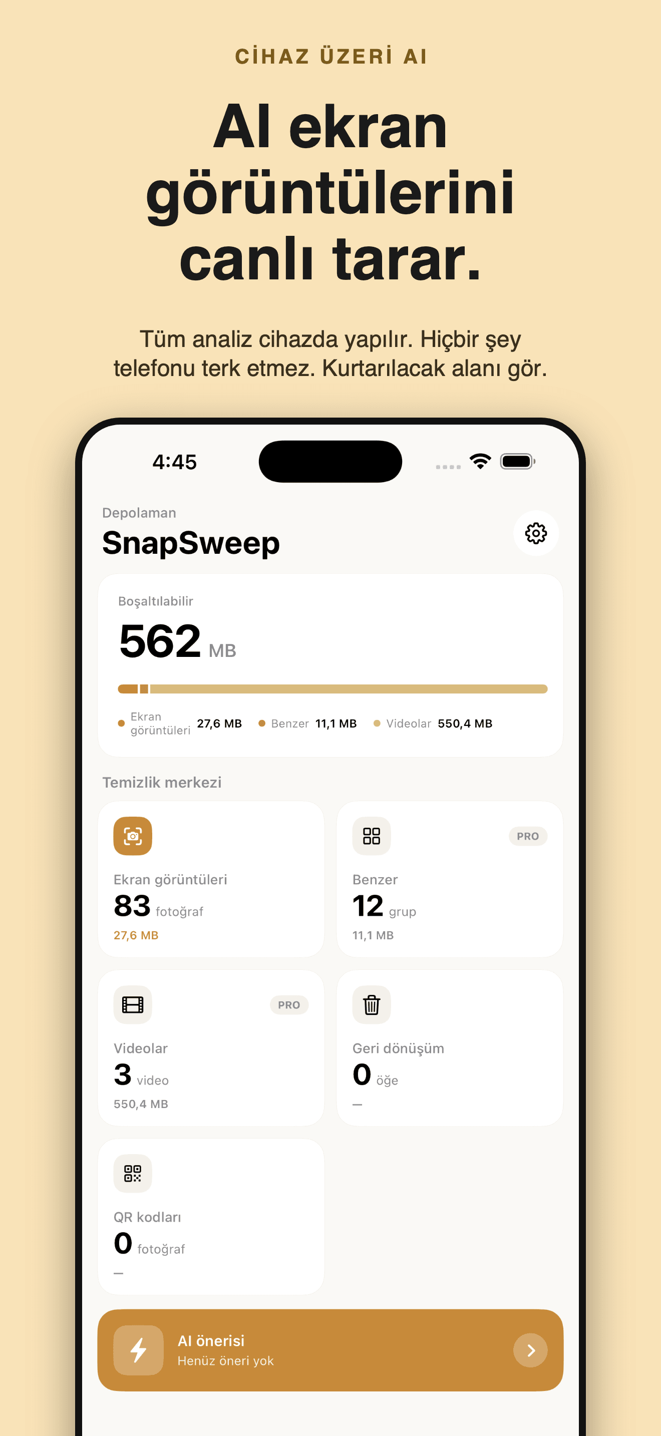 SnapSweep-Telefonda yer açın — 1