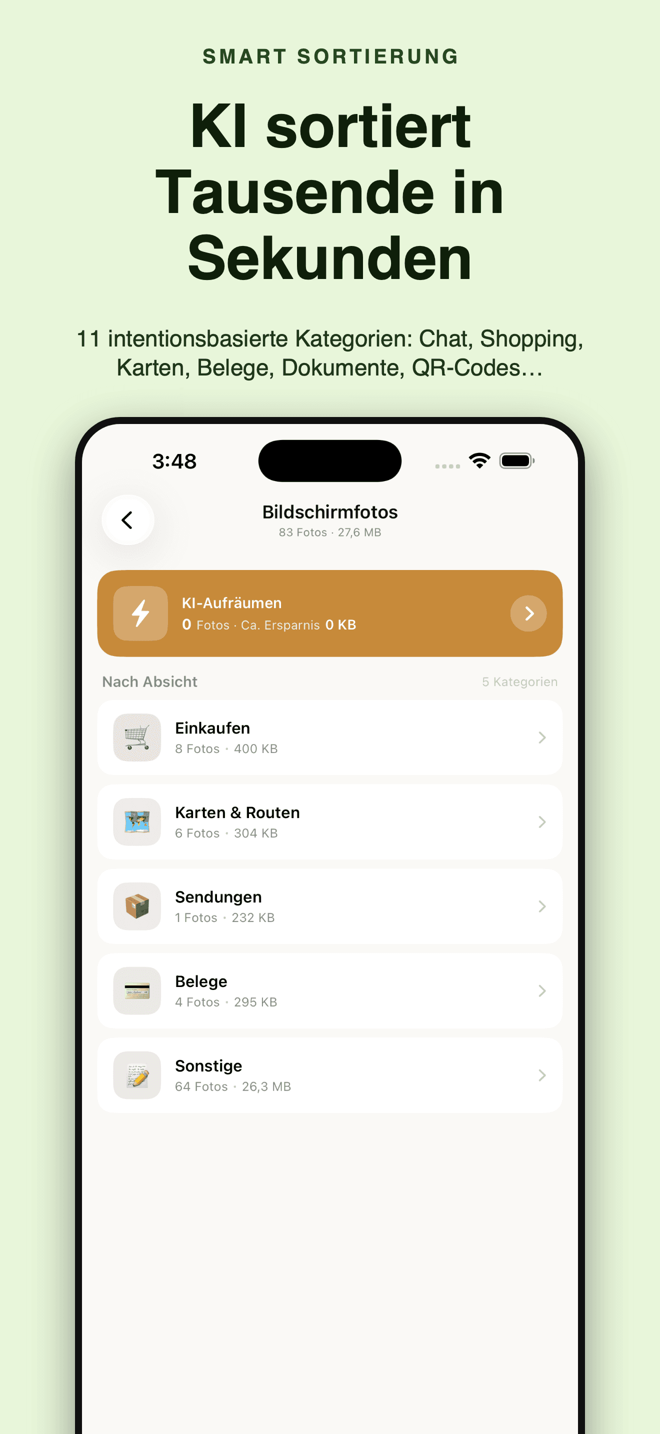SnapSweep-Speicher freigeben — 2