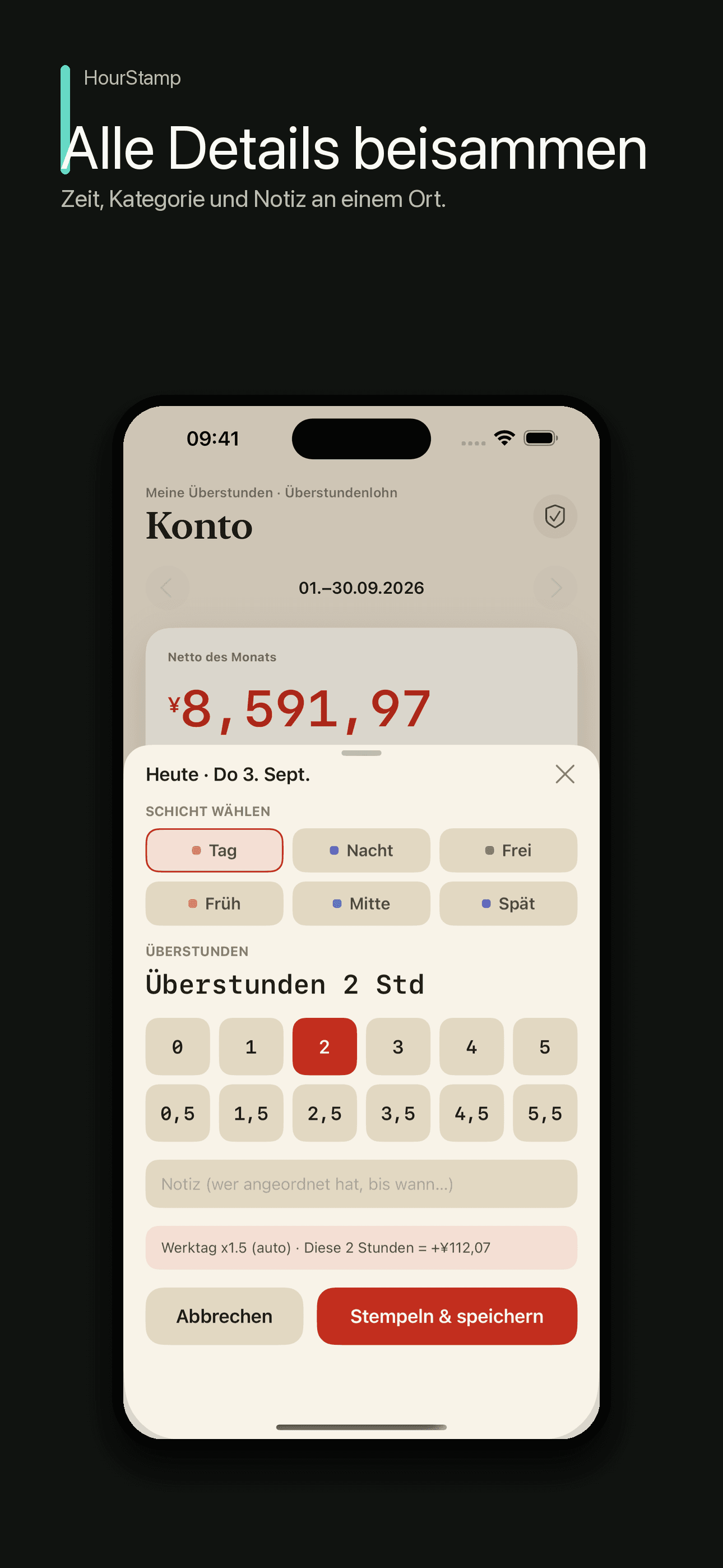 HourStamp: Arbeitszeit & Lohn — 3