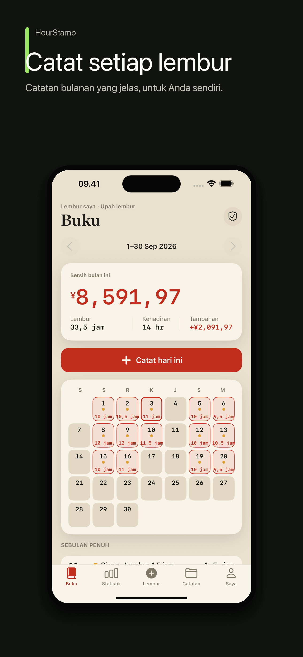 HourStamp: Jam Kerja & Upah — 1