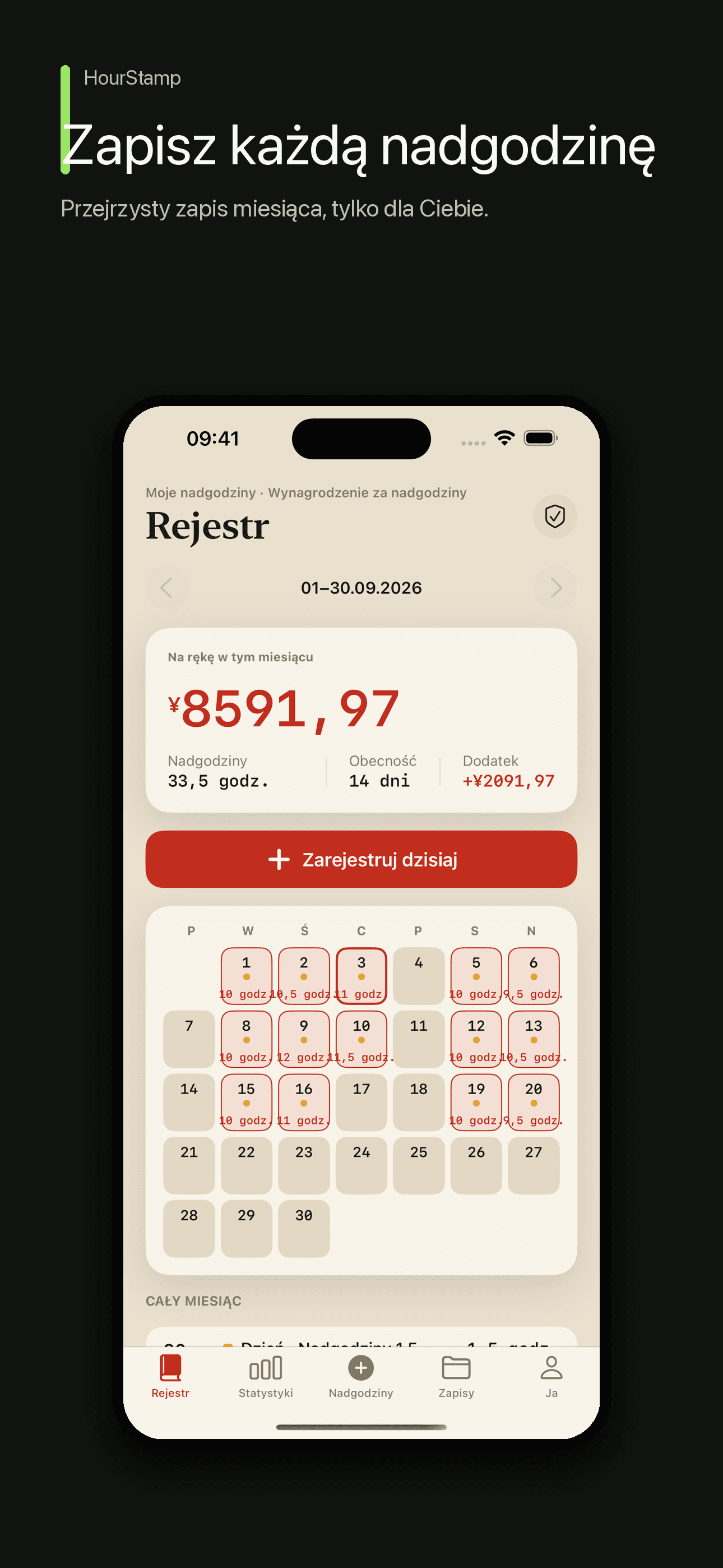 HourStamp: Czas pracy i płaca — 1