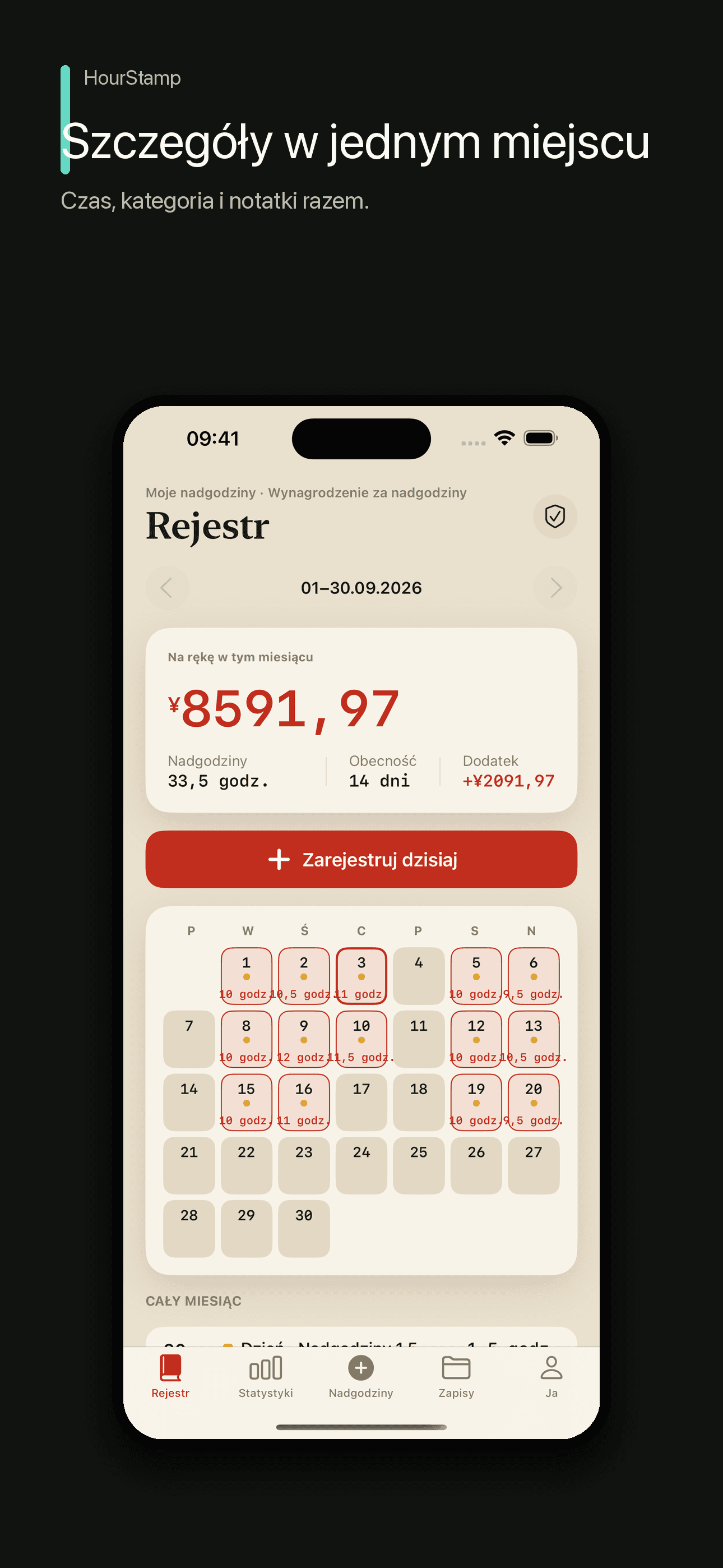 HourStamp: Czas pracy i płaca — 3